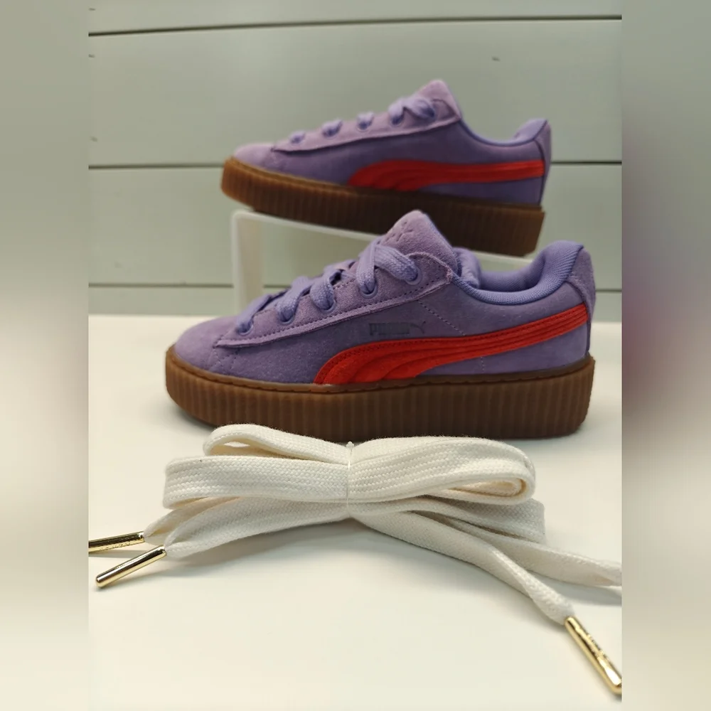 Puma Fenty Creeper Phatty Lavender Red Purple Suede Casual Sneakers Women's 7.5 - Picture 5 of 11